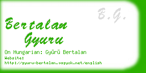bertalan gyuru business card
