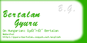 bertalan gyuru business card